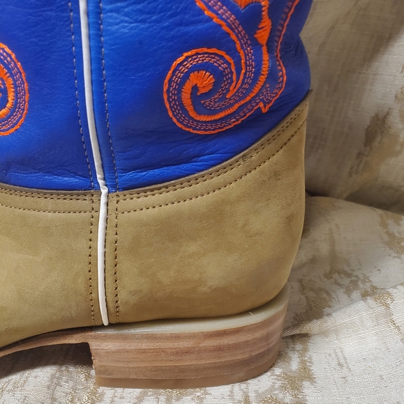 1178 - RockinLeather Men's Crazy Horse w/Blue Upper Western Boot - Picture 8 of 14